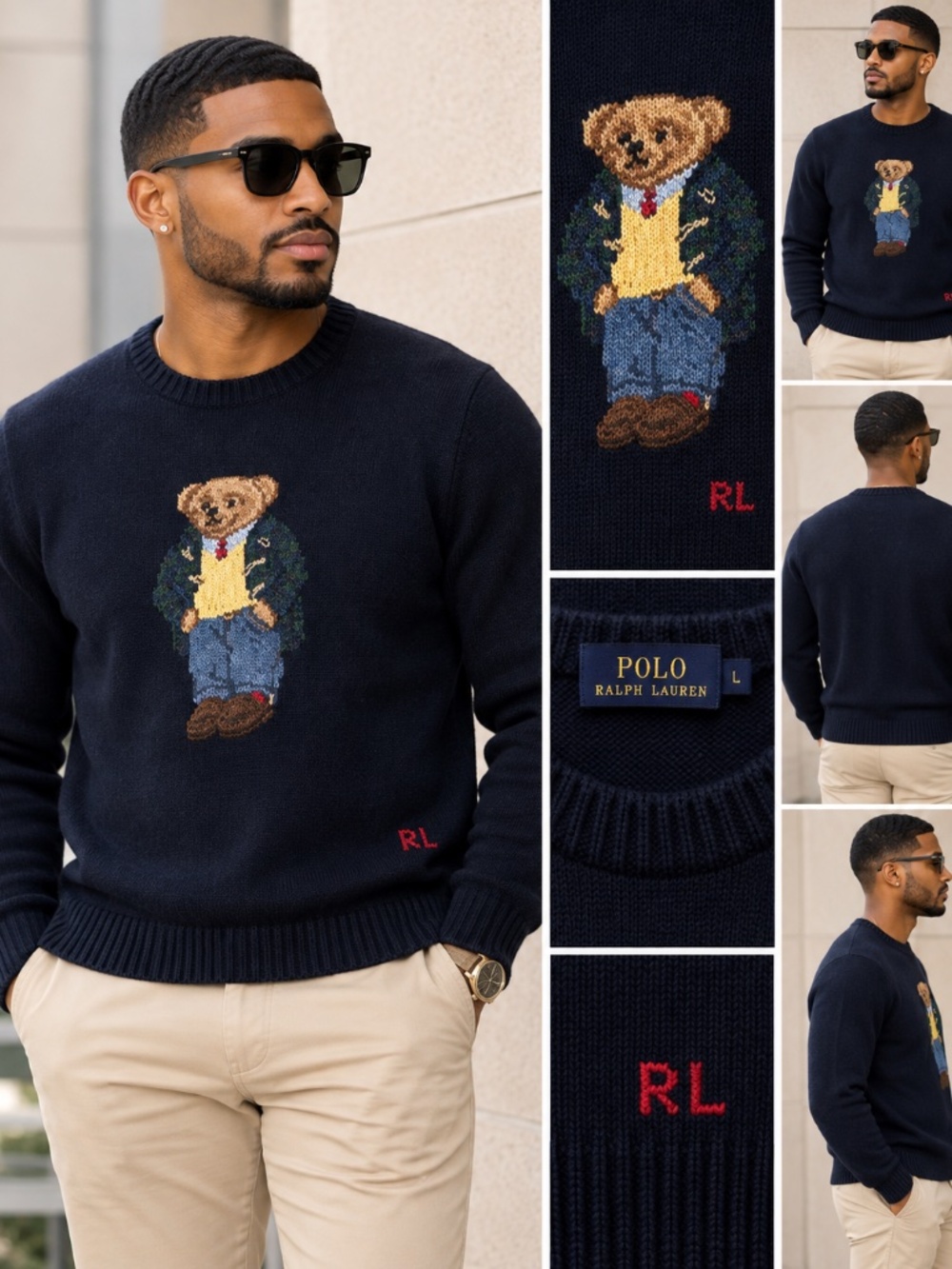 Polo, Ralph Lauren bear sweater blue - Picture 2 of 2